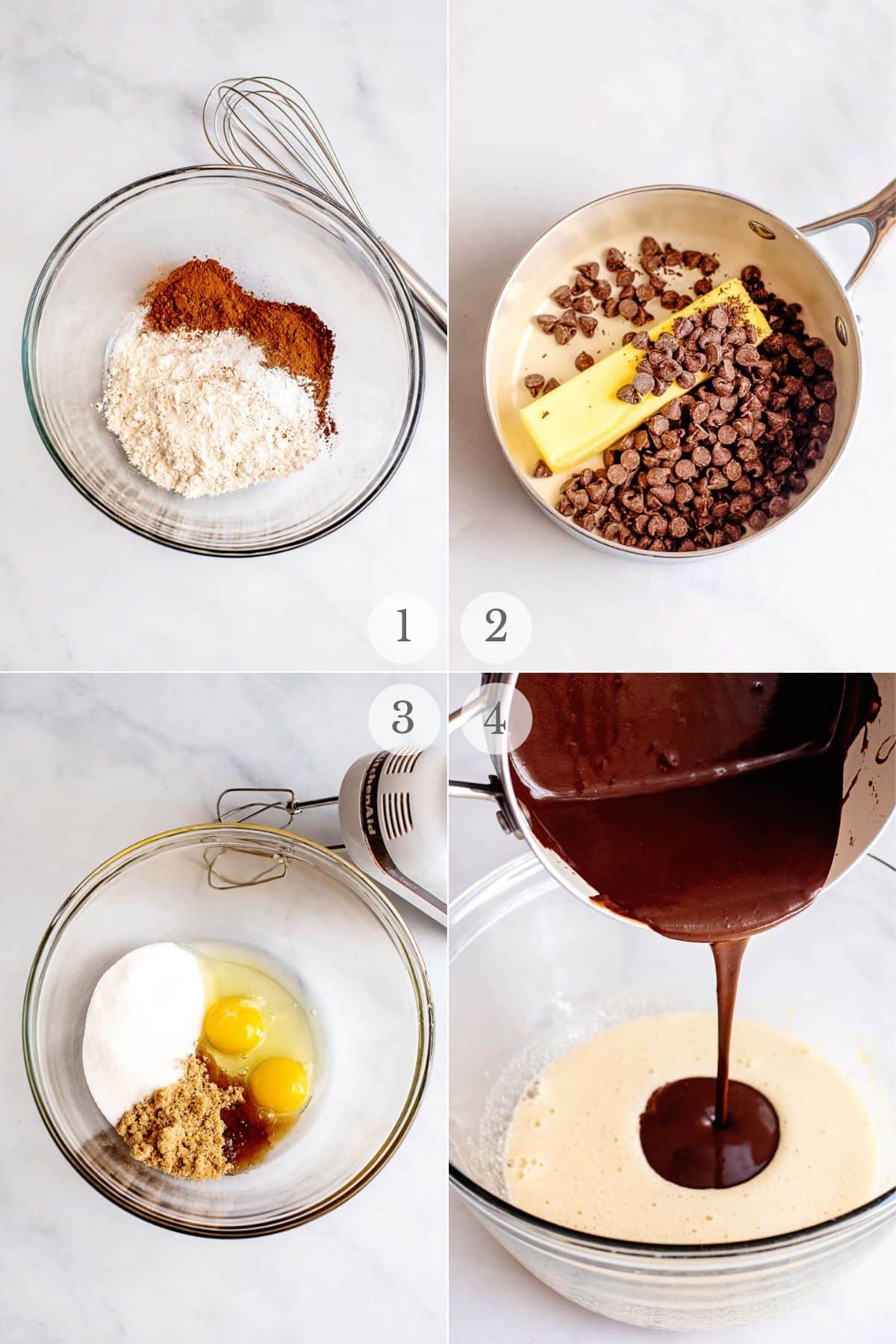 brownie cookies recipe steps 1-4