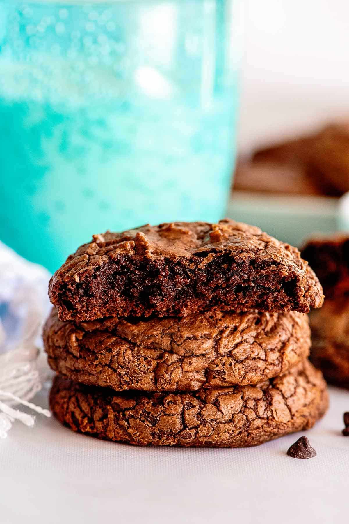 brownie cookies stacked