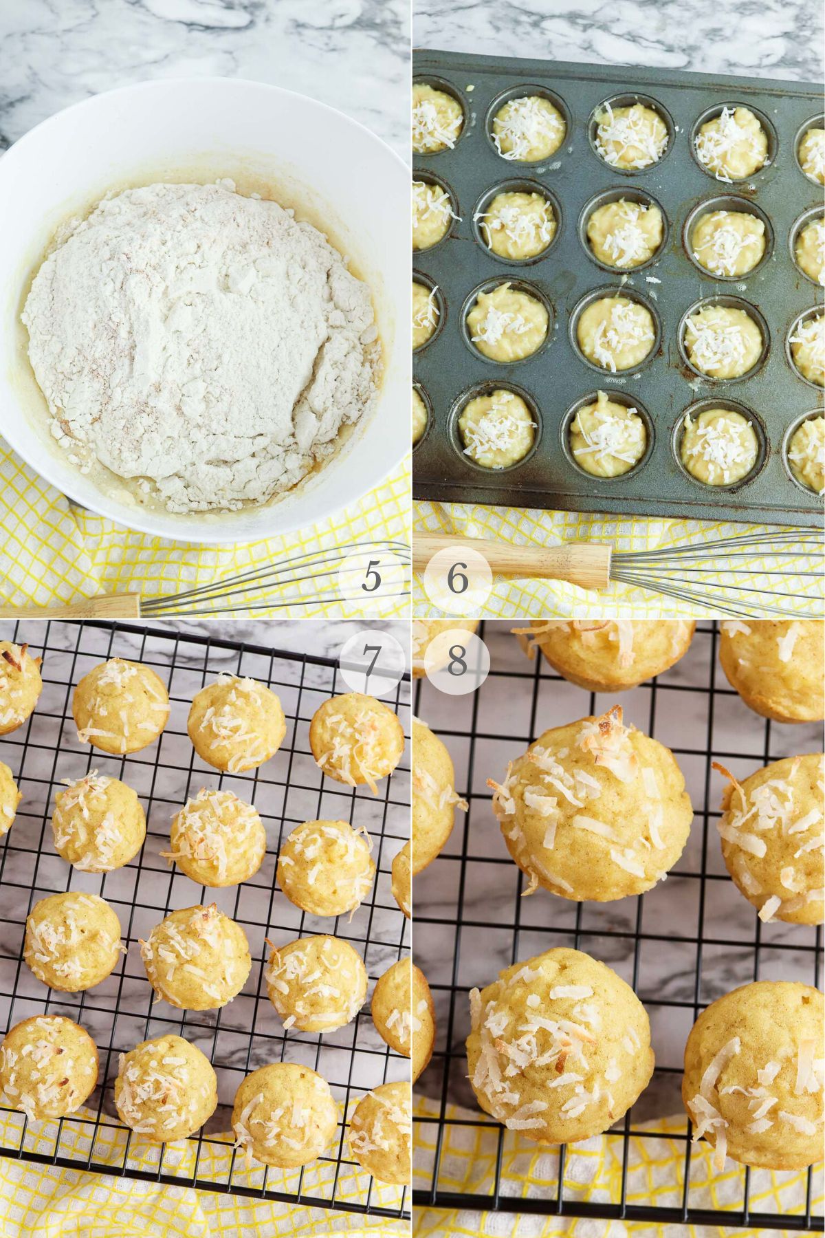 pineapple coconut muffins recipe steps 5-8.