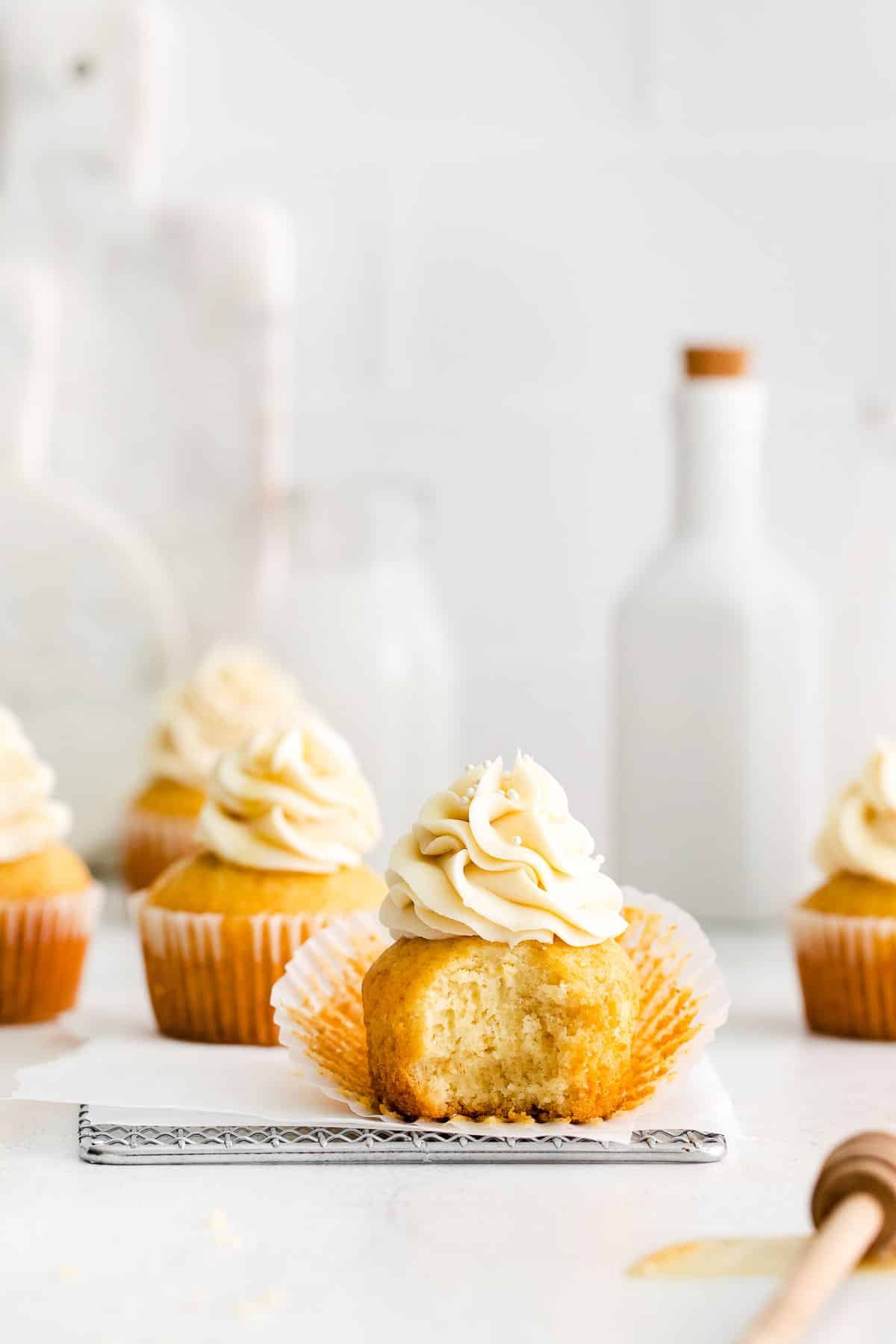 frosted honey cupcakes inside.