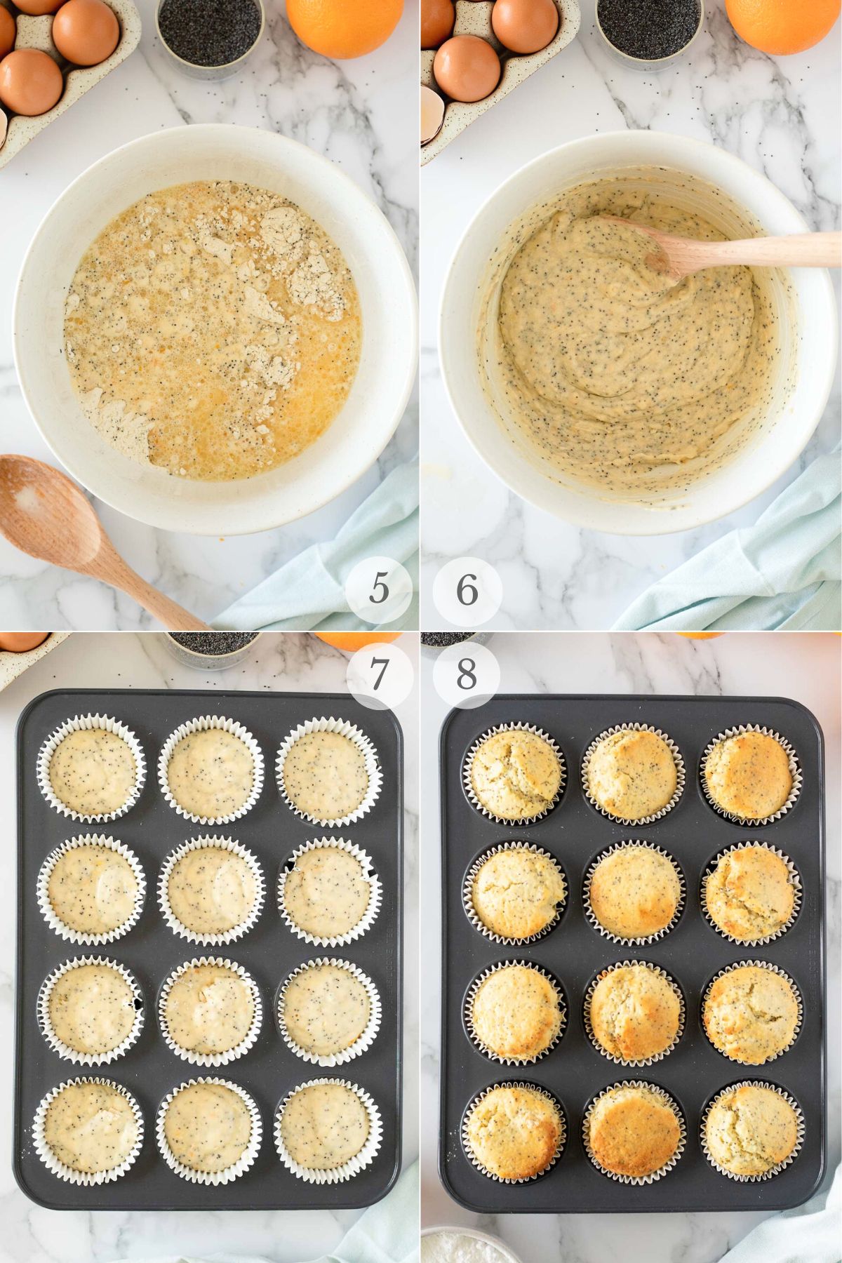 orange poppy seed muffins recipe steps 5-8.