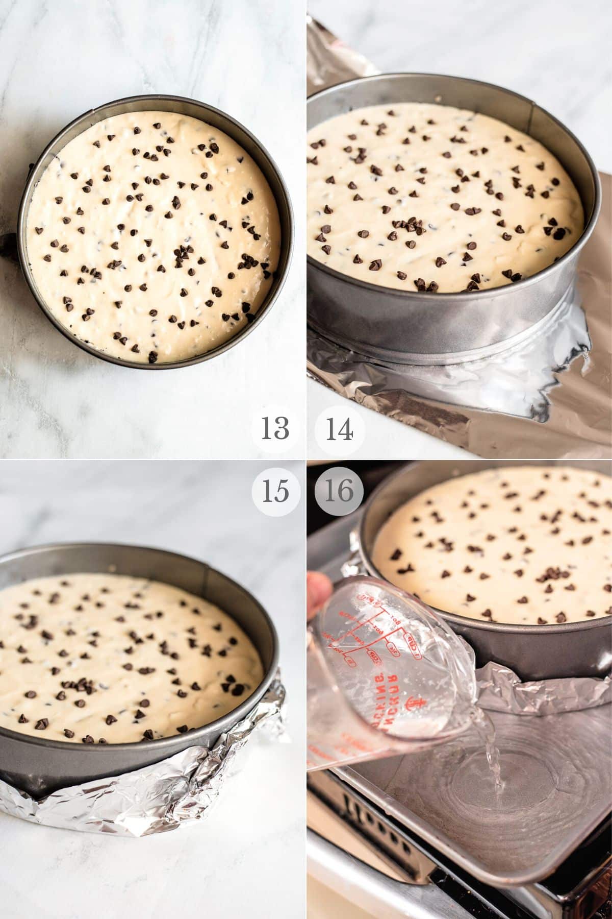 chocolate chip cheesecake recipe steps 13-16.