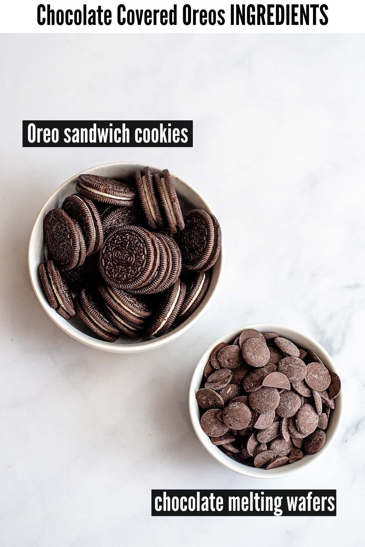 chocolate covered oreos labelled ingredients.