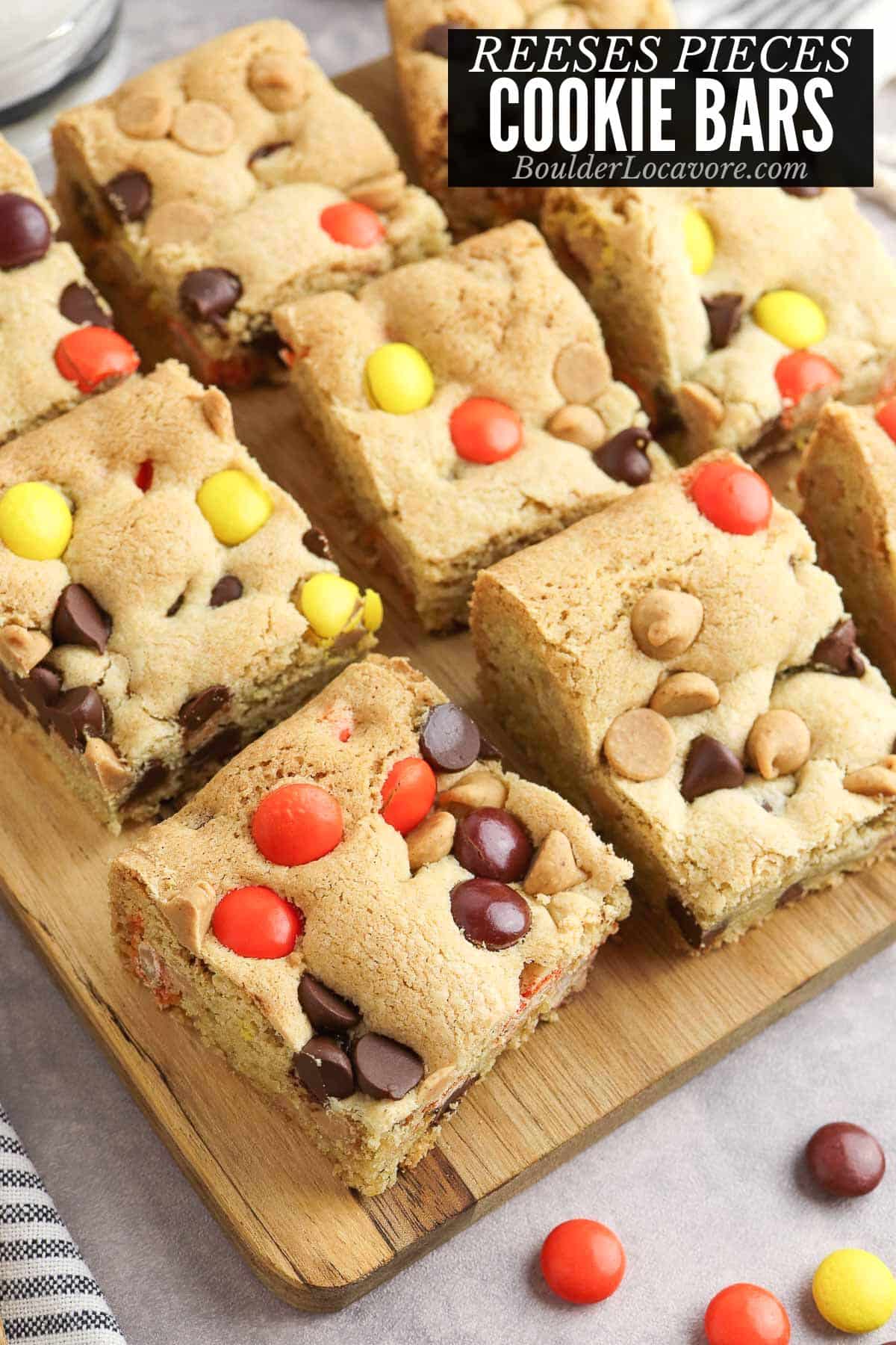 reese's pieces cookie bars.