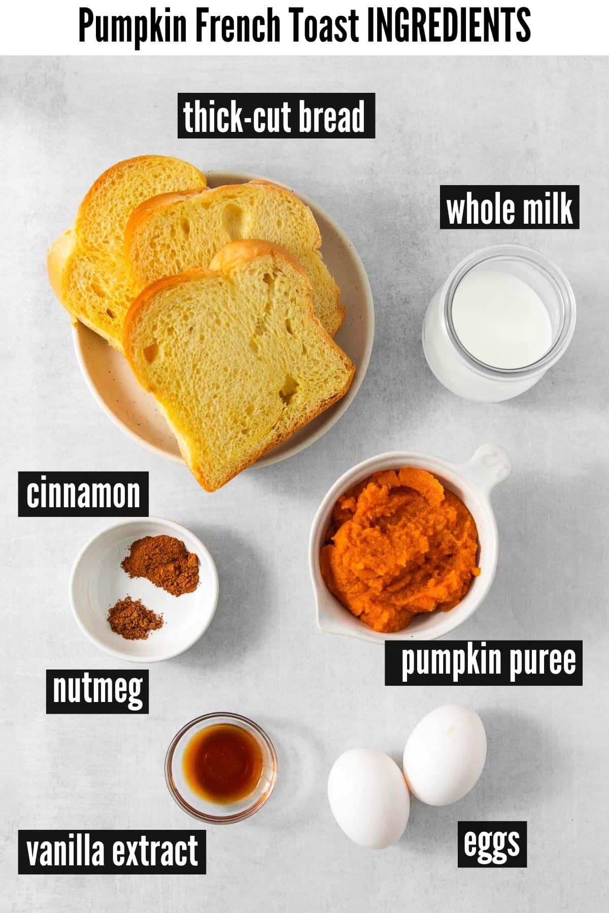 pumpkin french toast labelled ingredients.