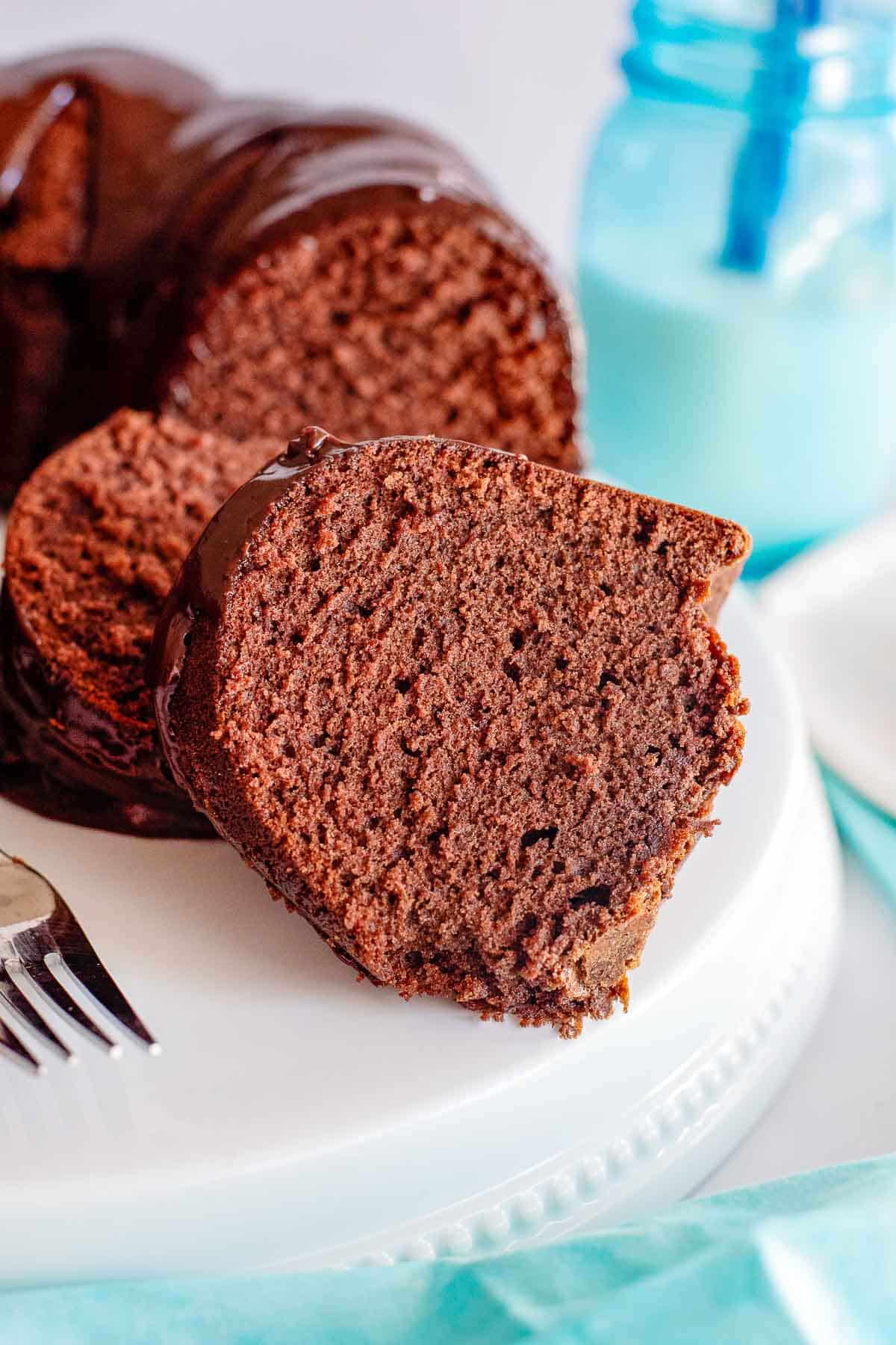 chocolate pound cake slices.