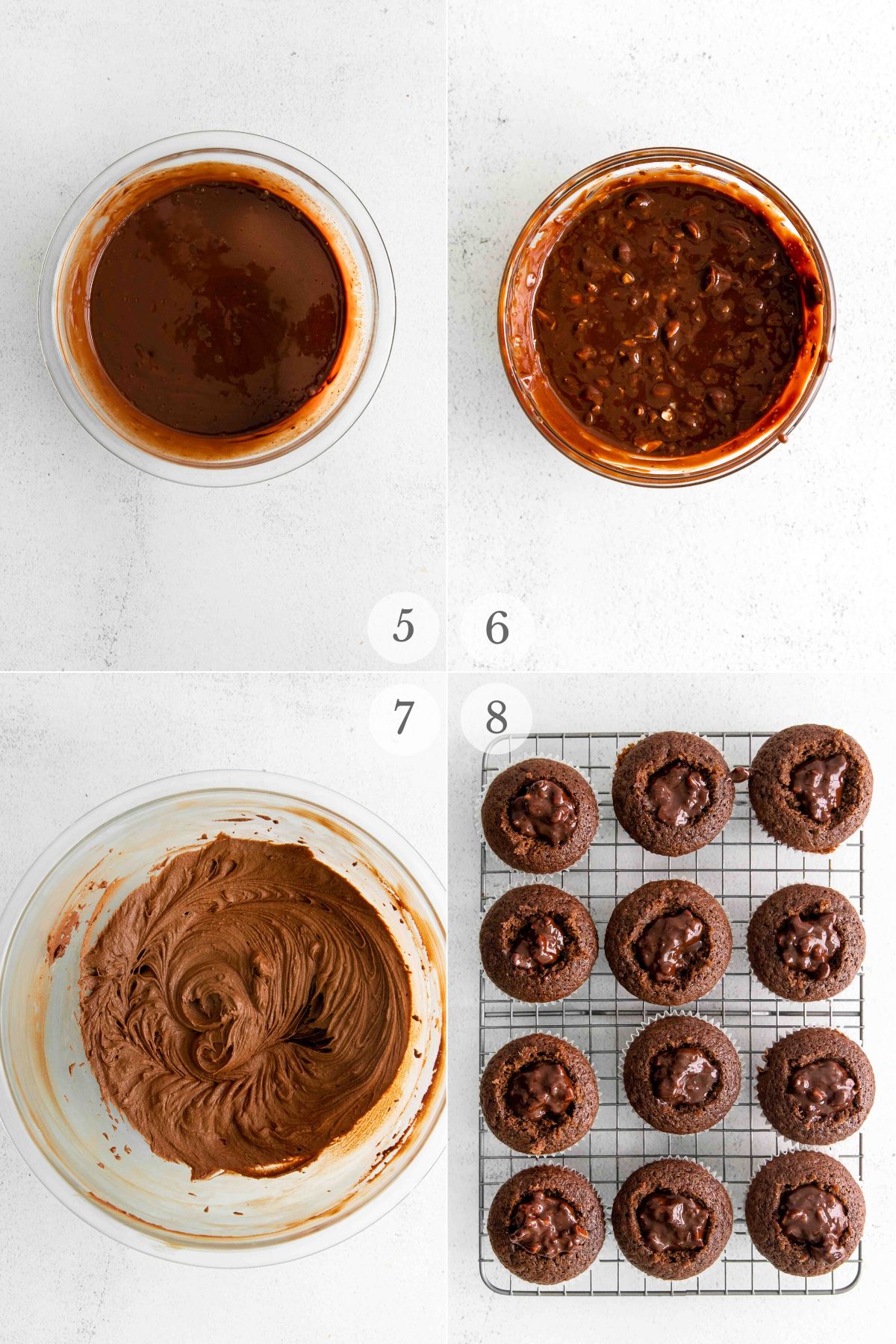 ferrero rocher cupcakes recipe steps 5-8.