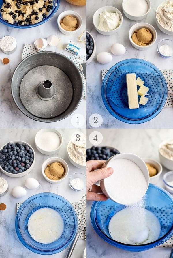 Blueberry Coffee Cake recipe steps photos 1-4