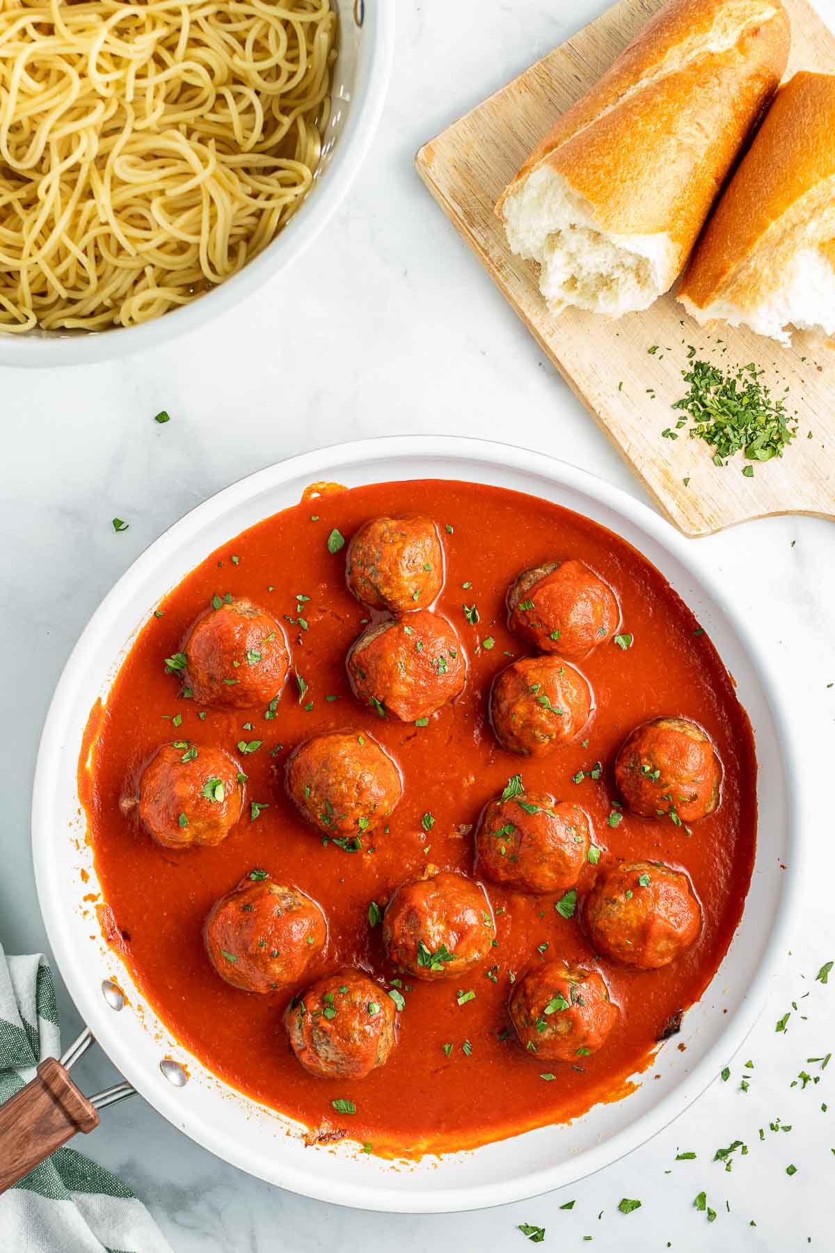 baked Italian Meatballs with pasta