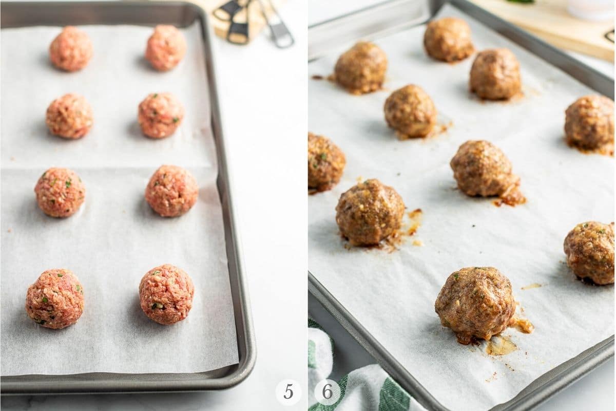 baked meatballs recipe steps 5-6