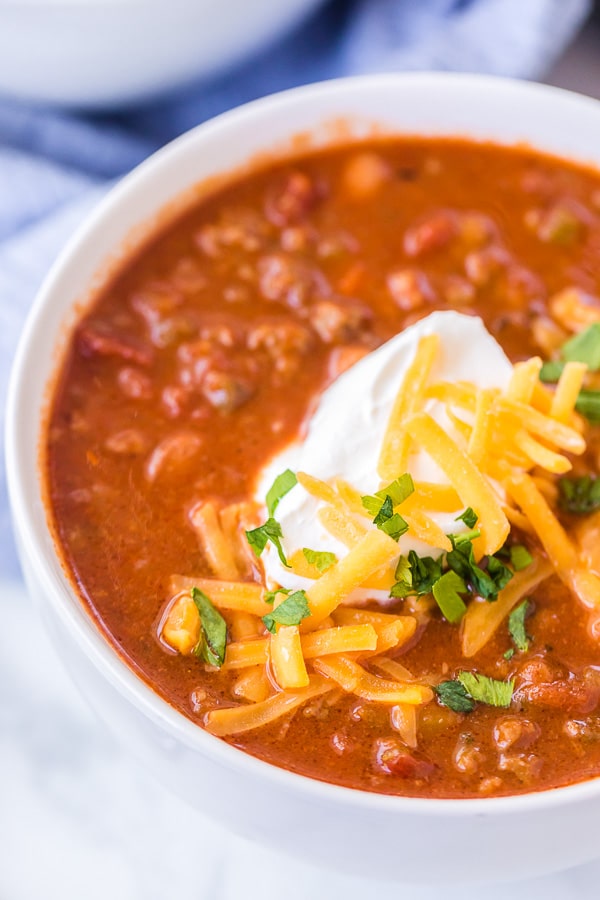 Red Chili in white bowls close up