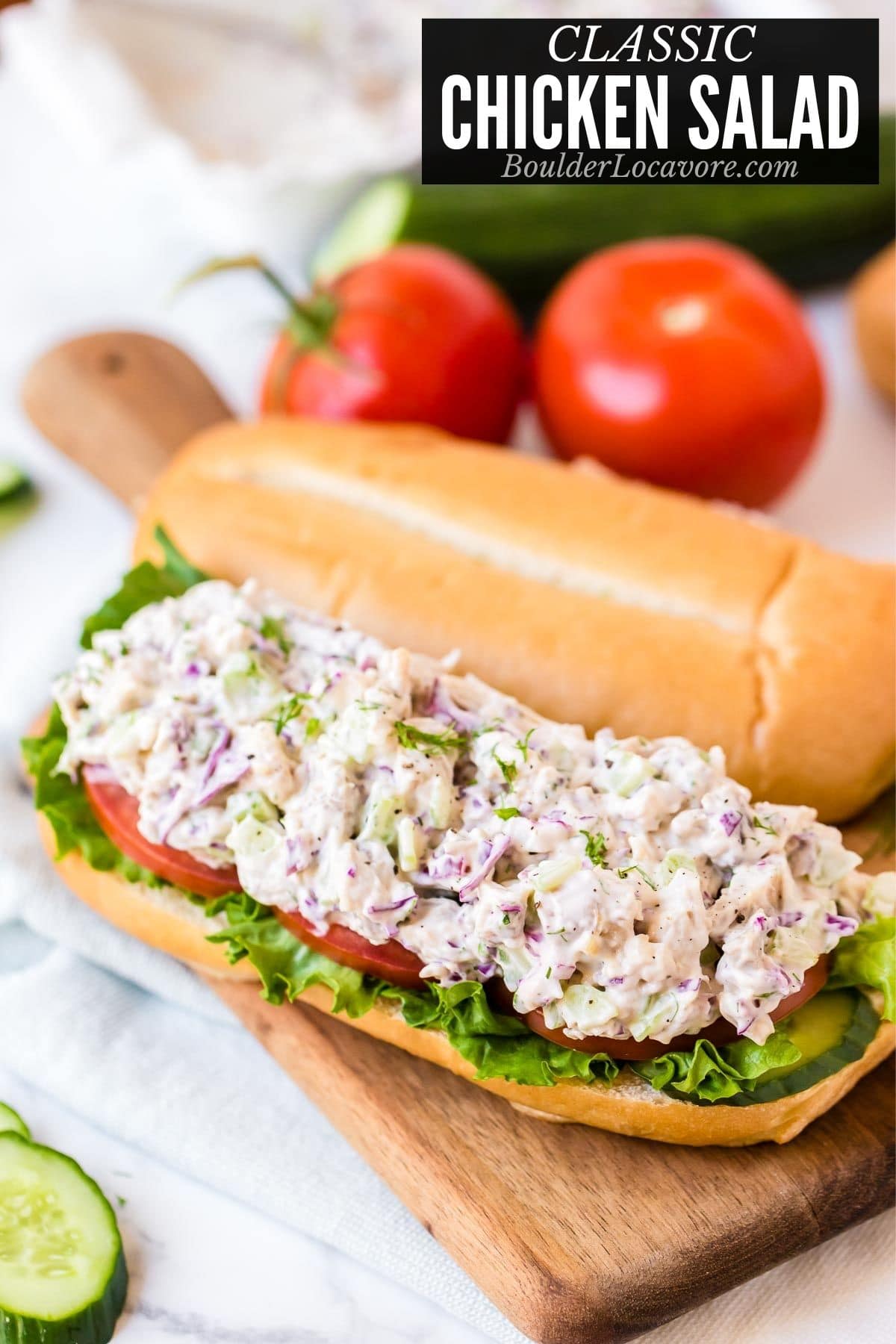 chicken salad on a sandwich roll title image