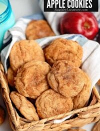 Apple Cookies in basket with title